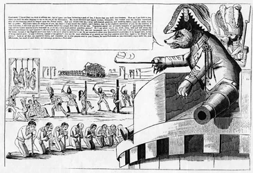 Caricature du tsar Nicolas Ier en ours, vers 1830